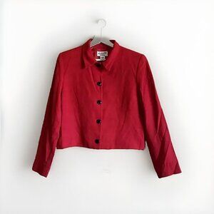 Vintage Pendleton Women’s Virgin‎ Wool Red Cropped Blazer Size 10 Jacket Coat